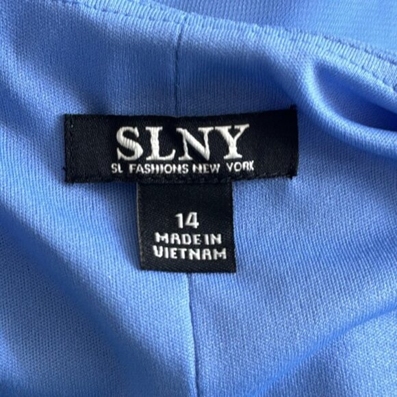 SLNY Sleeveless Tiered Mini Blue Bright Peri Dress Pull On Sz.14 - Picture 9 of 10